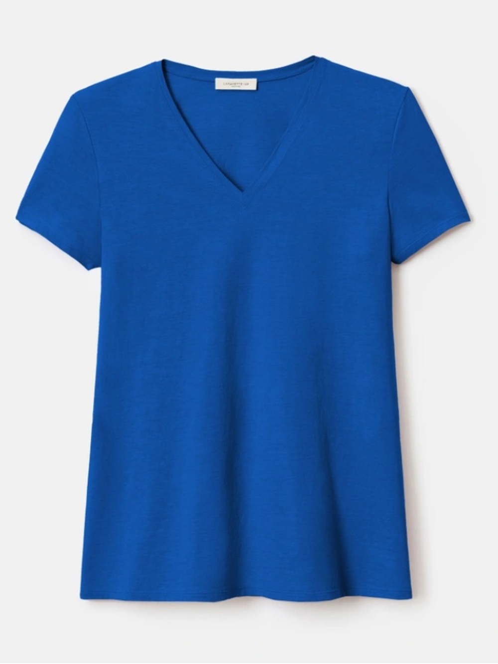 Lafayette 148 New York JERSEY V-NECK T-SHIRT Blue